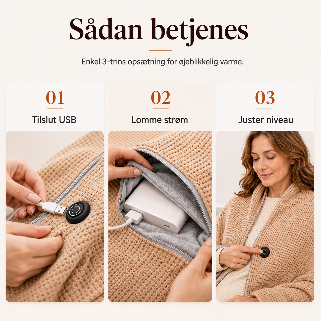 🔥Juleudsalg 50 % RABAT☀️Bærbart opvarmet tæppe/sjal – elektrisk USB-tæppe, der giver hyggelig vintervarme