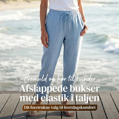 💕Sidste dags kampagne -67% rabat💕Fritidsbukser i bomuld og hør til kvinder