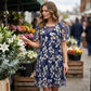 🌸 50 % RABAT NU! ✨ Blomstret A-formet festkjole til kvinder – dobbeltlags chiffon, elegant mønster og knælængde 👗