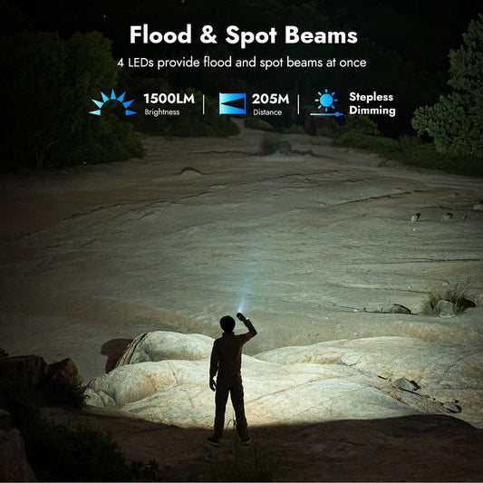 LED-arbejdslampe med 180° drejeligt hoved