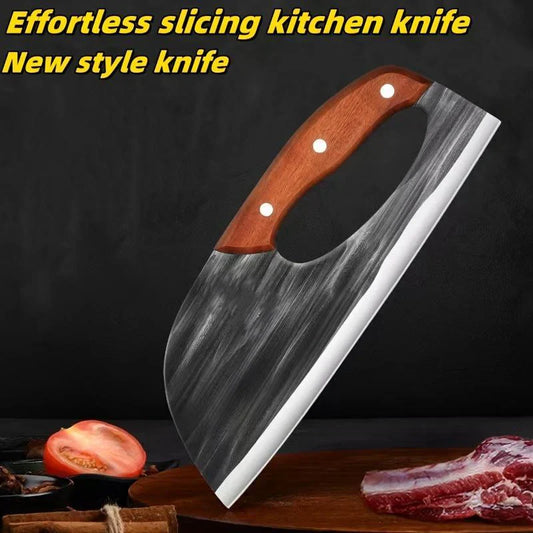 🍅🔪Ergonomisk køkkenkniv – med håndtag foran, der nemt skærer grøntsager og kød. En gennemtænkt gave til hjemmekokken.