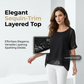 🌟 BEGRÆNSET TILBUD: 50 % RABAT! 👚 Casual bluse til kvinder med rund hals og pailletkant – glitrende, afslappet pasform, alsidig 🎀