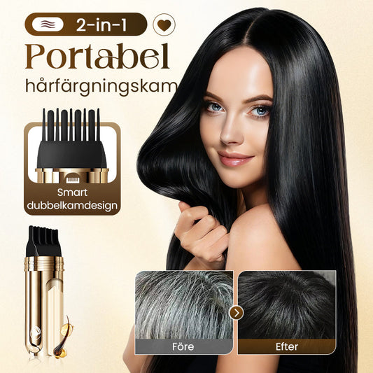 💇‍♀️ KØB 2 OG FÅ 1 GRATIS! ✨ 2-i-1 hårfarvekam til gråt hår – hurtig og naturlig dækning, mild formel til hjemmebrug 🌿📦