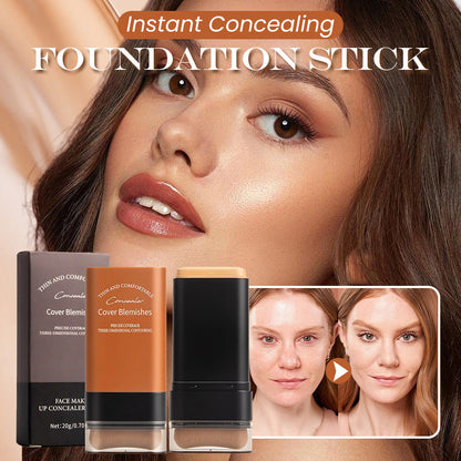 🔥KØB MERE, FÅ MERE GRATIS! 💄 Foundation-stick med øjeblikkelig dækning – indbygget pensel, fuld dækning og let formel til en fejlfri hud ✨📦