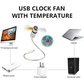 🔥Særtilbud🔥USB-ventilator med LED-ur og belysnin