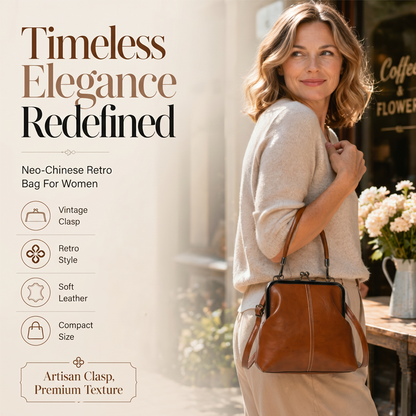 💖TILBUD🎉✨Vintage taske med kiss-lock-lukning – 2-i-1: til transport og opbevaring