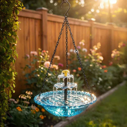 🔥💐FORÅRSUDSALG – 50 % RABAT⚡50.000+ SOLGT!🐦Solar Cascade hængende fuglebad-springvand