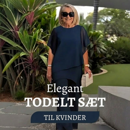 ⏳Begrænset tid 50% rabat⏰Charmerende uregelmæssig top og bukser med brede ben👚👖