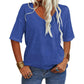 🎀Stort udsalg – 40 % rabat👚V-hals T-shirt i ensfarvet design til kvinder