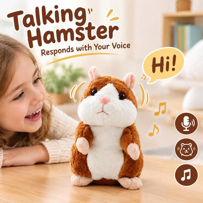 🐹 Særpris på sidste dag: 179,95 kr. !!!🔥⏰️Talende hamster-plysdyr – gentager det, du siger, og ryster automatisk på hovedet – sjovt 🎁