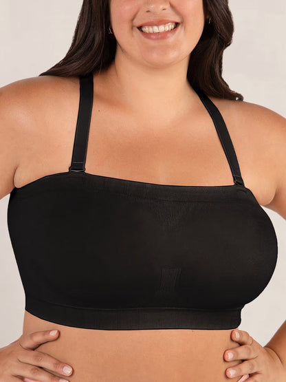 ⛱️Sidste dags tilbud: 149,95 kr.!!🤩🔥Bandeau-bh med aftagelige stropper, trådløs komfort og skridsikkert greb