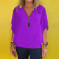Casual top til kvinder i chiffon med lynlås ved halsen