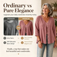👚Damebluse med V-udskæring, blonder og knapper – Elegant hverdagsbluse✨