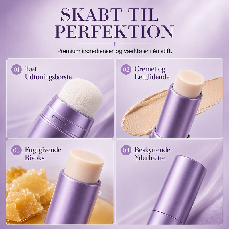 💄✨ 2-i-1 farveskiftende foundationstift | Cream foundationstift, der tilpasser sig hudfarven, til en fejlfri makeup