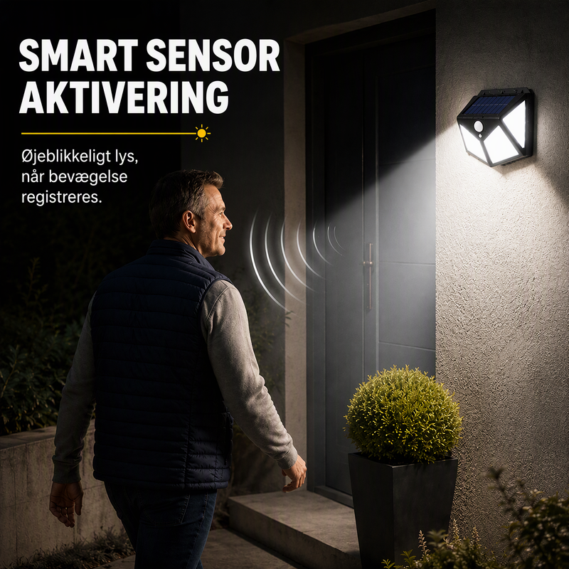 🌞50 % RABAT I BEGRÆNSET PERIODE! ⏰ Solcellelamper med bevægelsessensor – kraftig udendørsbelysning, der automatisk oplyser stier, haver og indkørsler ✨