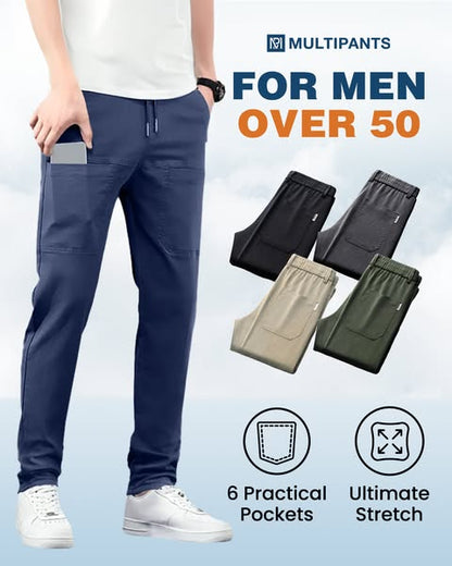 🔥Sidste dags udsalg: 50 % rabat🥰MultiPants – Slidsomme cargobukser med høj elasticitet og mange lommer