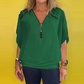 Casual top til kvinder i chiffon med lynlås ved halsen