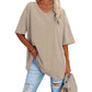 🌷Sommerudsalg 2026 – 50 % RABAT☀️Tankaneo T-shirts til kvinder i store størrelser med V-udskæring, sommer-T-shirts med halvlange ærmer, afslappet, løs pasform, bomuldstunika