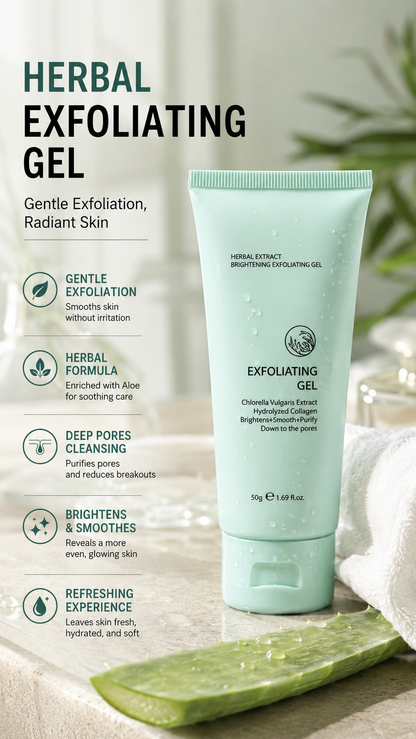 💞Over 50.000 solgte!💥🌸 50 % RABAT! Lysnende eksfolierende gel med urteekstrakt