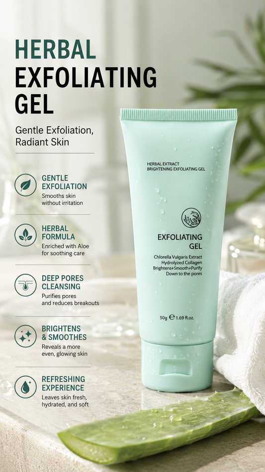 💞Over 50.000 solgte!💥🌸 50 % RABAT! Lysnende eksfolierende gel med urteekstrakt