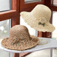 👒Elegant strikket stråhat med flæsedetaljer
