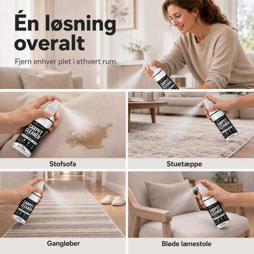 🧼✨ Tæppespray til dybderensning – fjerner genstridige pletter og neutraliserer lugte med det samme!
