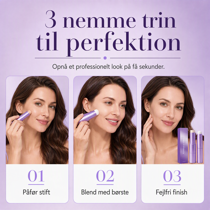 💄✨ 2-i-1 farveskiftende foundationstift | Cream foundationstift, der tilpasser sig hudfarven, til en fejlfri makeup