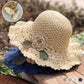 👒Elegant strikket stråhat med flæsedetaljer