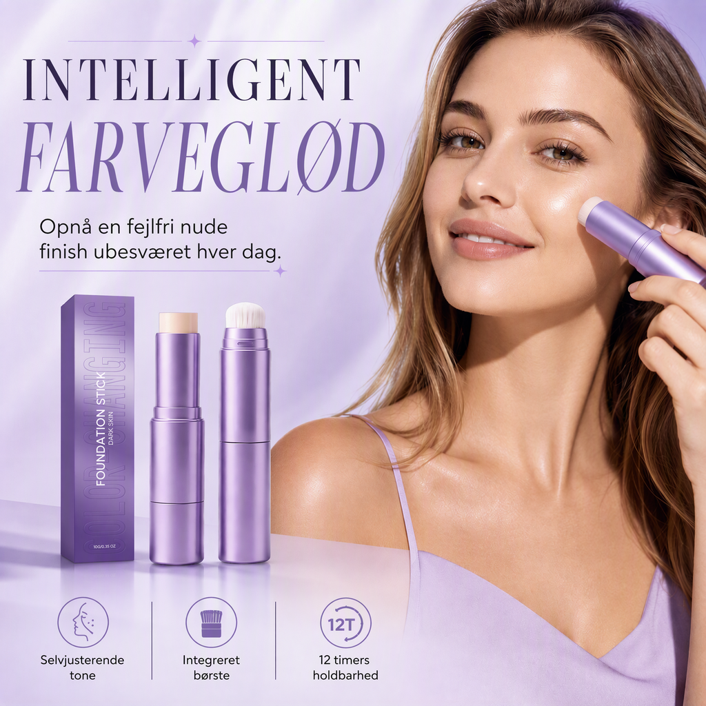 💄✨ 2-i-1 farveskiftende foundationstift | Cream foundationstift, der tilpasser sig hudfarven, til en fejlfri makeup