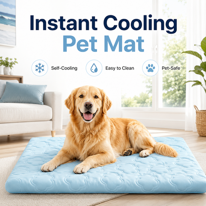 ❄️ Kølemåtte til hunde og katte med øjeblikkelig køleeffekt | Selvkølende, ridsefast og giftfri 🐾 Nem at tørre af 💧 Dyb og afslappende søvn ✨