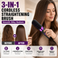 💇‍♀️🔥 3-i-1 trådløs glattebørste – glatter, krøller og udreder håret – genopladelig via USB-C med 4 varmeindstillinger – perfekt hår, uanset hvor du er! ✨