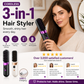 💇‍♀️🔥 3-i-1 trådløs glattebørste – glatter, krøller og udreder håret – genopladelig via USB-C med 4 varmeindstillinger – perfekt hår, uanset hvor du er! ✨