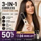 💇‍♀️🔥 3-i-1 trådløs glattebørste – glatter, krøller og udreder håret – genopladelig via USB-C med 4 varmeindstillinger – perfekt hår, uanset hvor du er! ✨
