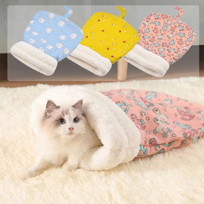 🐱🛏️ Varm plys-sovepose til katte – selvopvarmende hule og hyggeligt tilflugtssted ✨