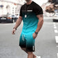 🏖️Sommertilbud: KUN 159,95 kr.!!😎T-shirt og shorts i farveovergang til mænd