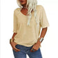 🎀Stort udsalg – 40 % rabat👚V-hals T-shirt i ensfarvet design til kvinder