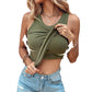 💖Sidste dags tilbud: 159,95 kr.!!💖Ribbet, elastisk tanktop med indbygget bh