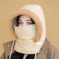 Plush-lined Thickened Thermal Hat with Face Mask for Men and WomenPlysforet, tyk termohue med ansigtsmaske til mænd og kvinder