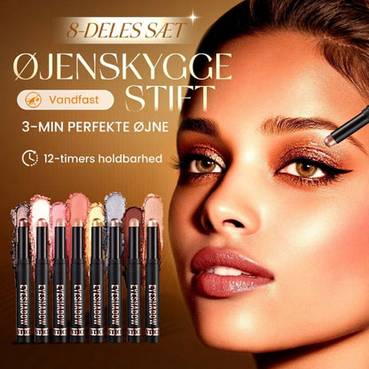 🎄50.000+ SOLGT! 🎁✨8 farver glitter øjenskygge stick vandtæt & langtidsholdbar & multifunktionel