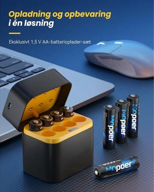 🎉Nytårsgave 50 % RABAT!🔋2-i-1-opladestation med 8 genopladelige AA-batterier: 1200 gange genanvendelige + hurtig opladning på 2,5 timer!