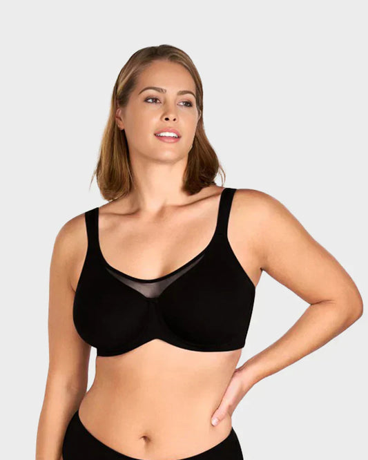 🔥Sidste dags tilbud: 129,95 kr💐Elegant, gennemsigtig bh i store størrelser med fuld dækning til kvinder