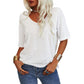🎀Stort udsalg – 40 % rabat👚V-hals T-shirt i ensfarvet design til kvinder