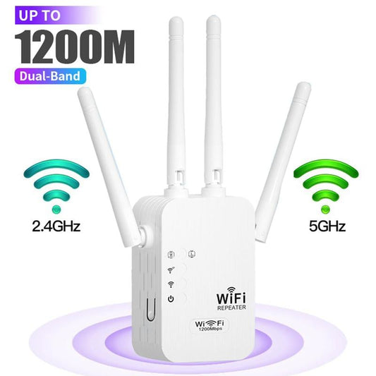 📡 KØB 3 OG FÅ 1 GRATIS! 🏠 1200 Mbps WiFi-forstærker – dækker 930 m², 50 enheder og dual band boost 🌐