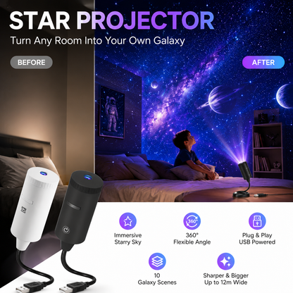 ✨ Plug-and-play HD-stjerneprojektor🥳Over 50.000 tilfredse brugere