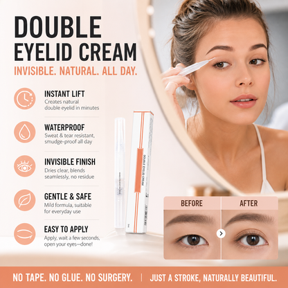 👁️✨ Creme til at fremhæve dobbelte øjenlåg – 50 % RABAT! Hurtigtørrende, usynlig, vandfast – naturligt udseende dobbelte øjenlåg uden tape. 🔥🌸