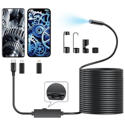 🏆SIDSTE DAGS TILBUD: KUN 149,95 kr.!!🎁✨TechView™HD-endoskopkamera til iPhone og Android – 1920P-inspektionskamera med 8 justerbare LED-lamper 🔍📱