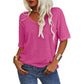 🎀Stort udsalg – 40 % rabat👚V-hals T-shirt i ensfarvet design til kvinder