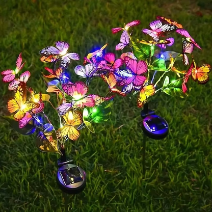 🦋Solcelledrevne udendørs sommerfuglelys💐