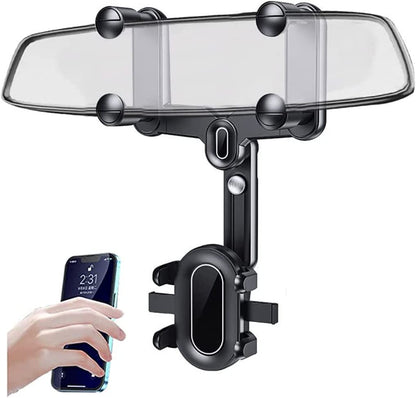 🎉 Udsalg 2026 — Over 74.000 solgt! 📱 Drejelig og udtrækkelig mobiltelefonholder til bilen – 360°-montering på bakspejlet 🚗