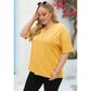 🌷Sommerudsalg 2026 – 50 % RABAT☀️Tankaneo T-shirts til kvinder i store størrelser med V-udskæring, sommer-T-shirts med halvlange ærmer, afslappet, løs pasform, bomuldstunika